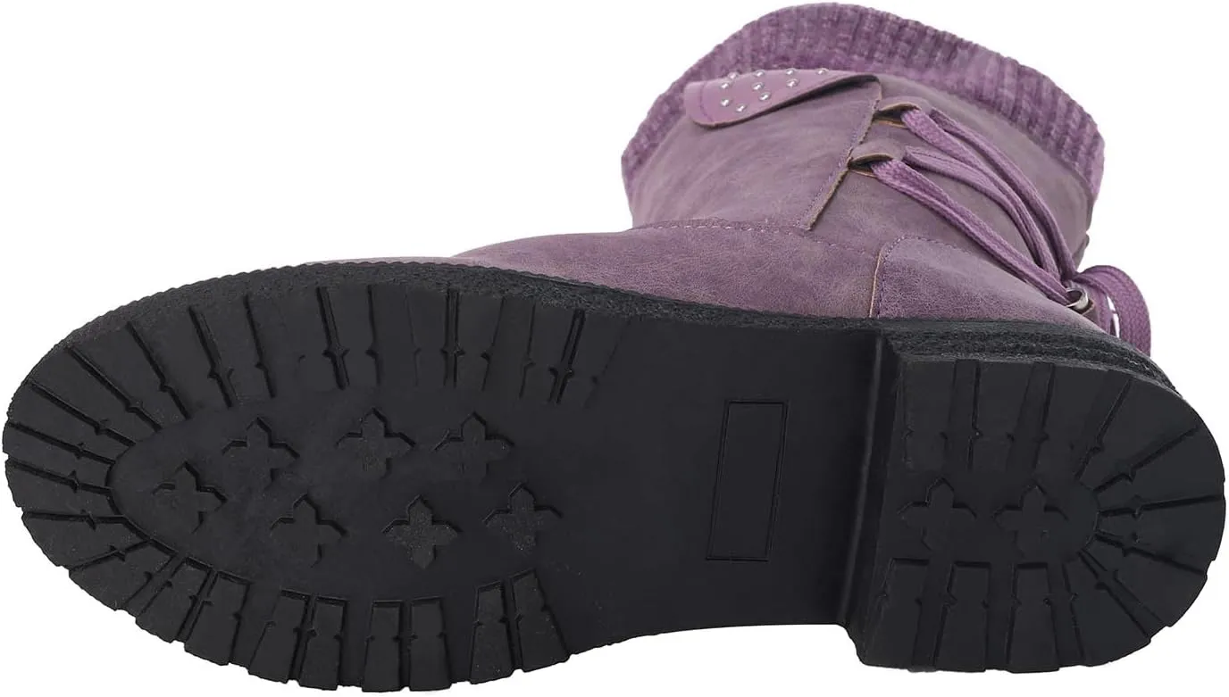 AMDBEL Boots For Women Cowboy Style, Chelsea Boots Women Flower Embroidery Mid Calf Chunky Platform Boots Cowgirls Boots