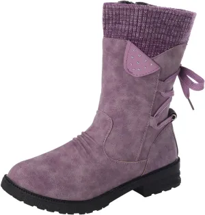 AMDBEL Boots For Women Cowboy Style, Chelsea Boots Women Flower Embroidery Mid Calf Chunky Platform Boots Cowgirls Boots
