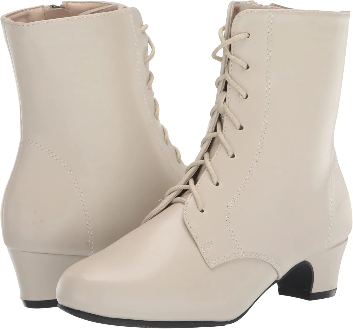 AmeriMark Jada Lace Up Ankle Boots Low Heeled Boots for Women