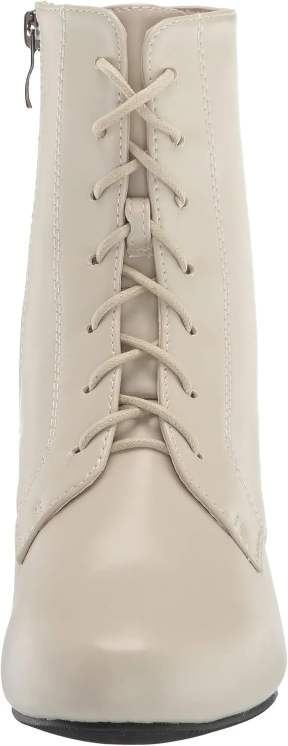 AmeriMark Jada Lace Up Ankle Boots Low Heeled Boots for Women