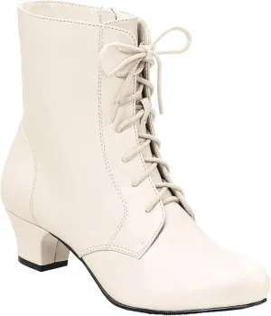 AmeriMark Jada Lace Up Ankle Boots Low Heeled Boots for Women