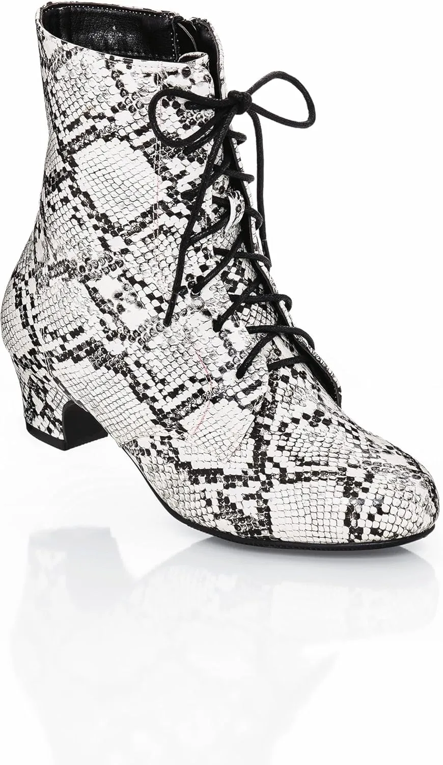 AmeriMark Jada Lace Up Ankle Boots Low Heeled Boots for Women