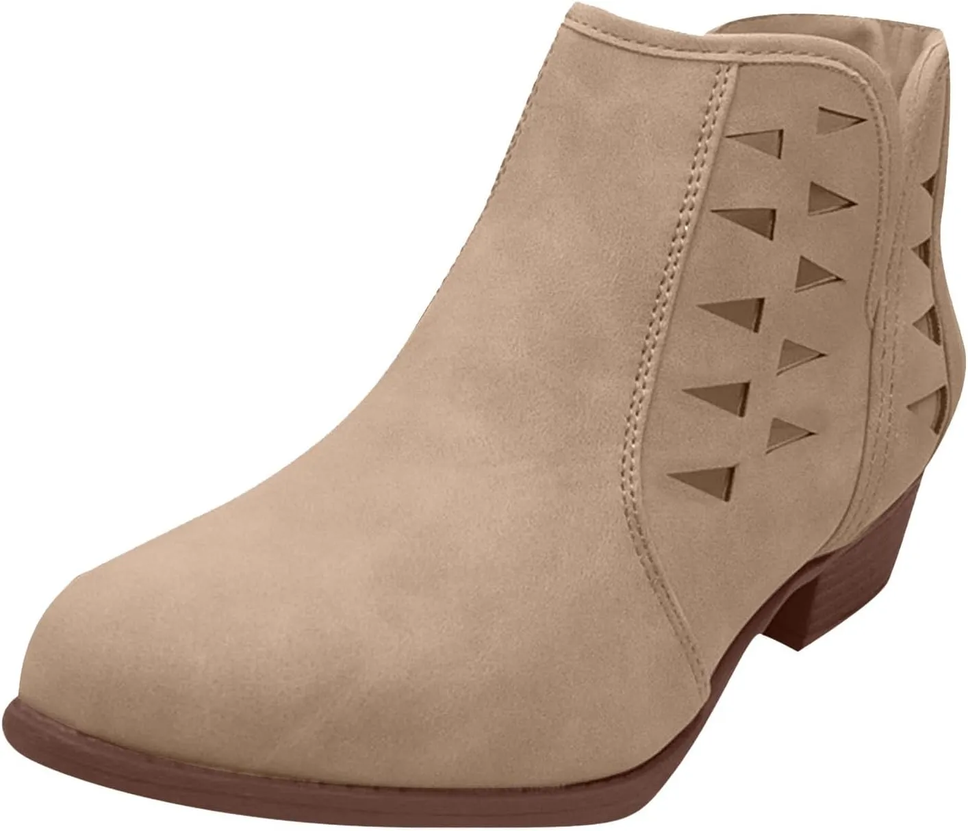 Ankle Boots for Women Fall Boots for Women 2024 Pointed Toe Chunky Heels Lightweight Pull on Barefoot Shoes Women