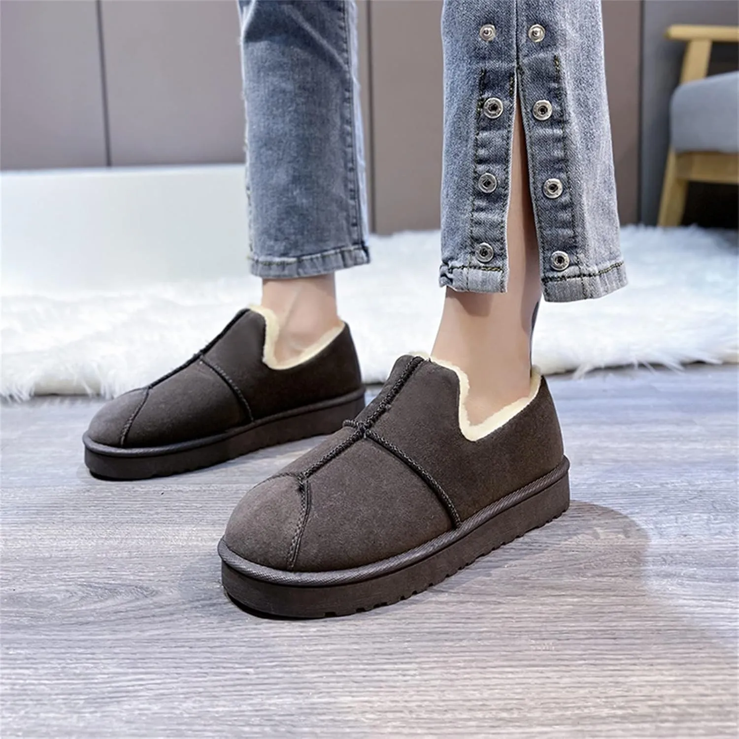 Ankle Winter Boots for Women Slip on Comfortable Ankle Fashion Boot Lace up Ankle Booties Casual Cold Weather Booties