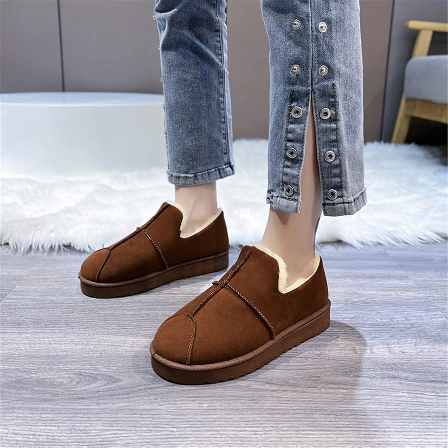Ankle Winter Boots for Women Slip on Comfortable Ankle Fashion Boot Lace up Ankle Booties Casual Cold Weather Booties