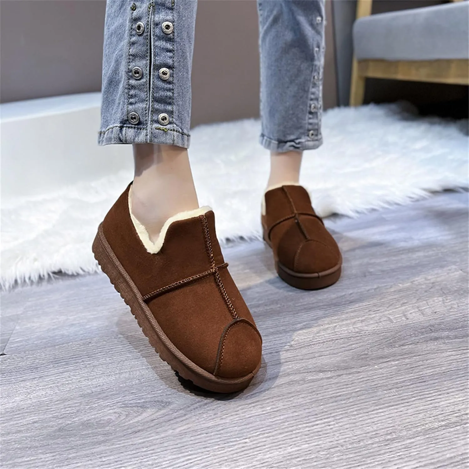 Ankle Winter Boots for Women Slip on Comfortable Ankle Fashion Boot Lace up Ankle Booties Casual Cold Weather Booties
