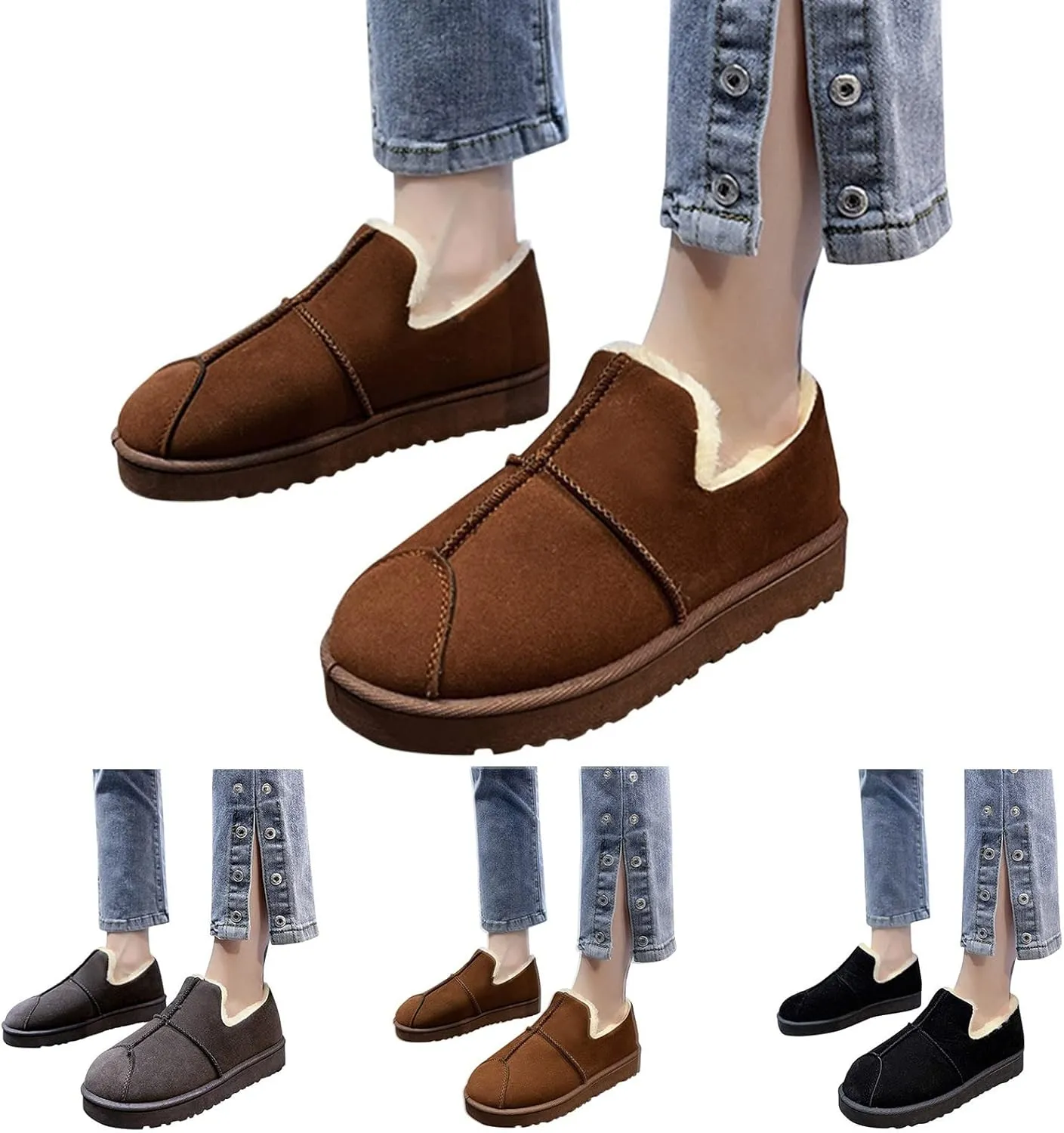 Ankle Winter Boots for Women Slip on Comfortable Ankle Fashion Boot Lace up Ankle Booties Casual Cold Weather Booties