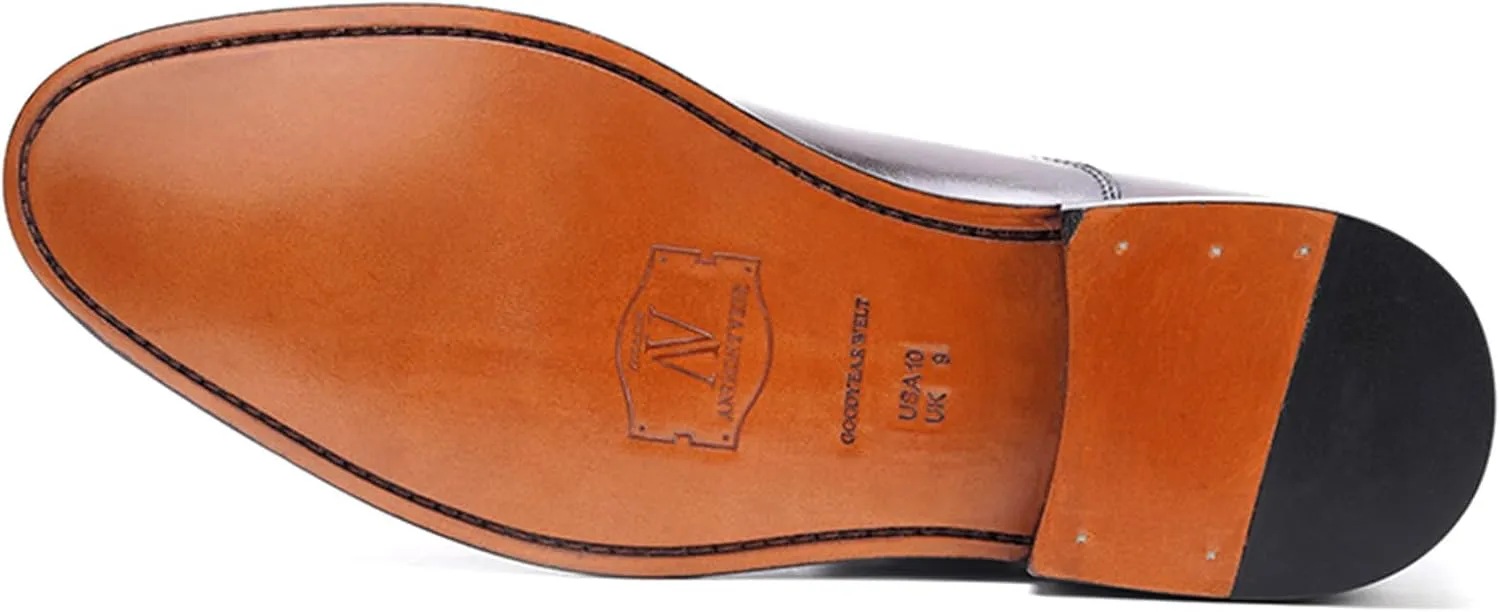 Anthony Veer Clinton Cap-Toe Oxford Dress Shoes for Men | Full-Grain Leather Upper | Goodyear Welt Construction | Ortholite Cushion Comfort | Recraftable Leather Outsole