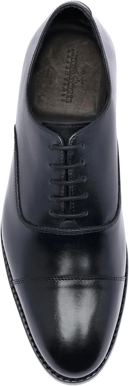 Anthony Veer Clinton Cap-Toe Oxford Dress Shoes for Men | Full-Grain Leather Upper | Goodyear Welt Construction | Ortholite Cushion Comfort | Recraftable Leather Outsole
