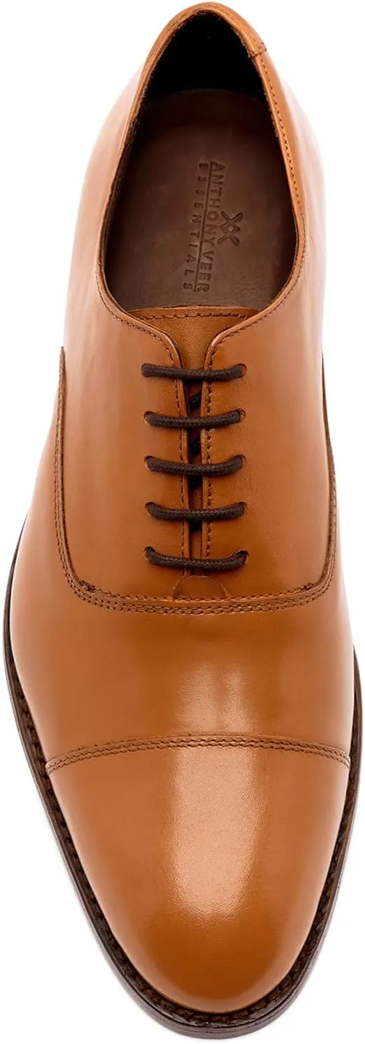 Anthony Veer Clinton Cap-Toe Oxford Dress Shoes for Men | Full-Grain Leather Upper | Goodyear Welt Construction | Ortholite Cushion Comfort | Recraftable Leather Outsole
