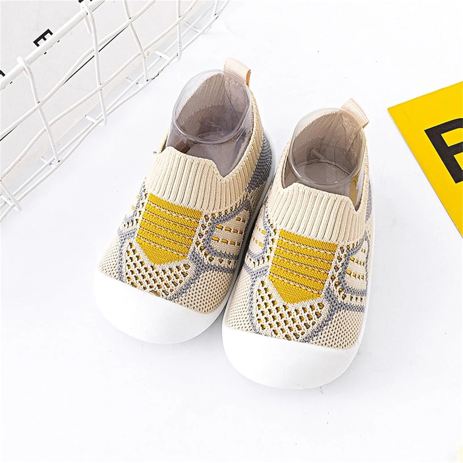 Baby First-Walking Shoes Boys Girls Soft Sole Non Slip Cotton Trainers Canvas Breathable Slip-on Sneakers Outdoor