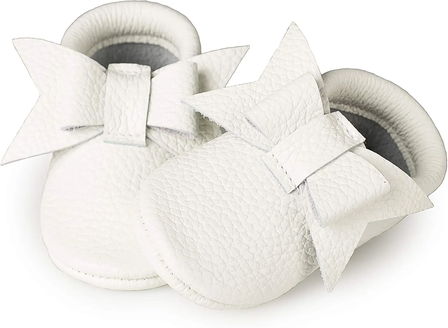 Baby Girl Shoes Moccasins with Bow (Italian Leather) Soft Sole for Girls | Crib, Infants, Babies, Toddlere, Newborn, Walking