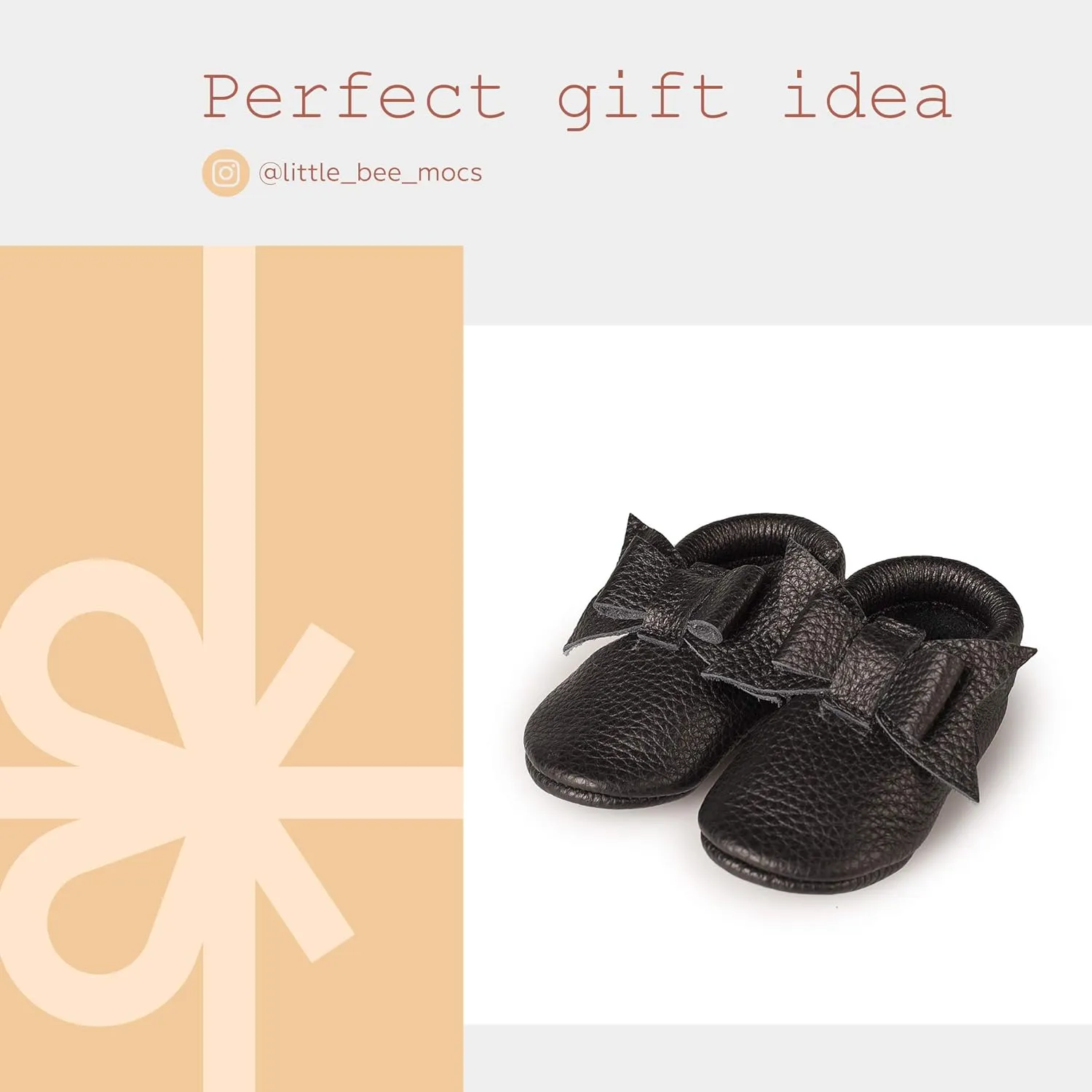 Baby Girl Shoes Moccasins with Bow (Italian Leather) Soft Sole for Girls | Crib, Infants, Babies, Toddlere, Newborn, Walking