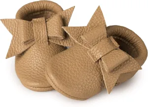 Baby Girl Shoes Moccasins with Bow (Italian Leather) Soft Sole for Girls | Crib, Infants, Babies, Toddlere, Newborn, Walking