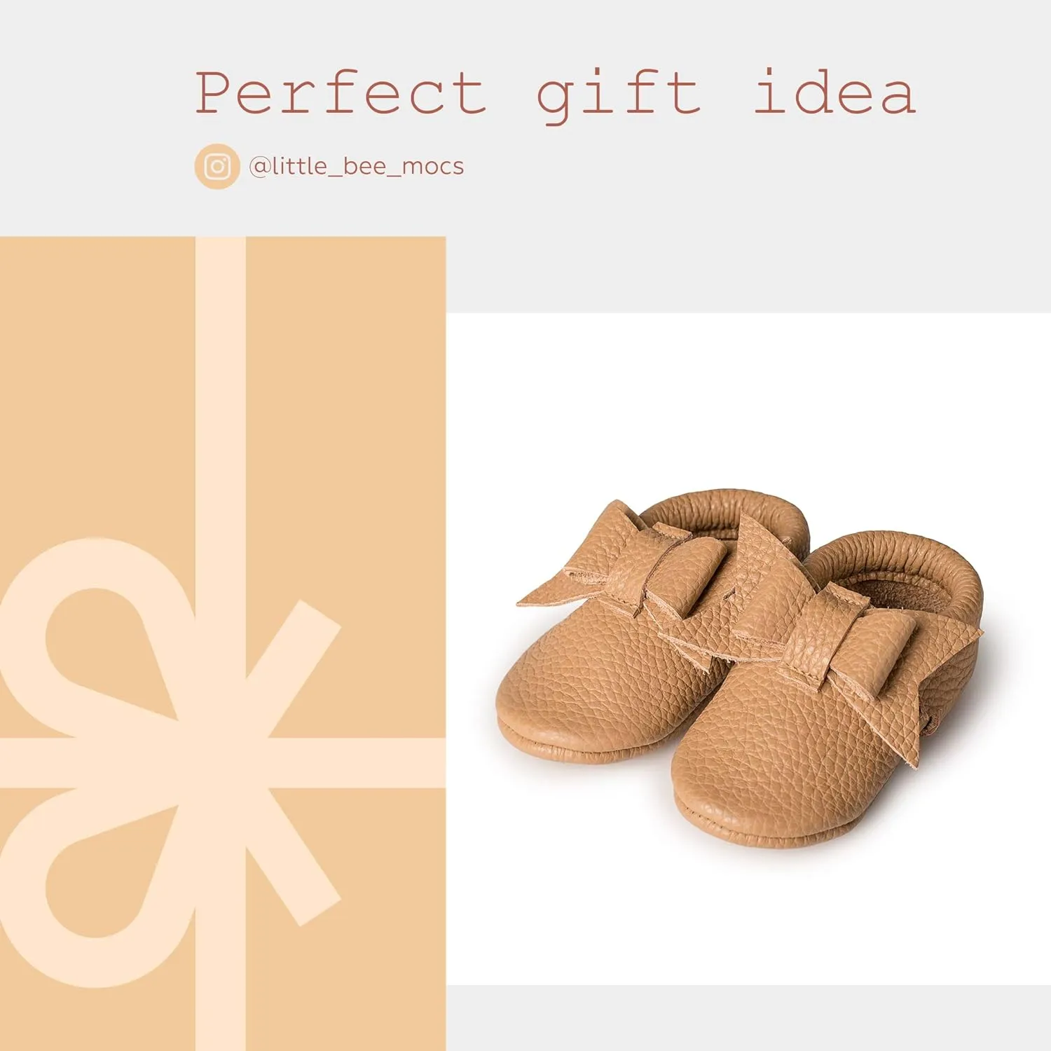 Baby Girl Shoes Moccasins with Bow (Italian Leather) Soft Sole for Girls | Crib, Infants, Babies, Toddlere, Newborn, Walking