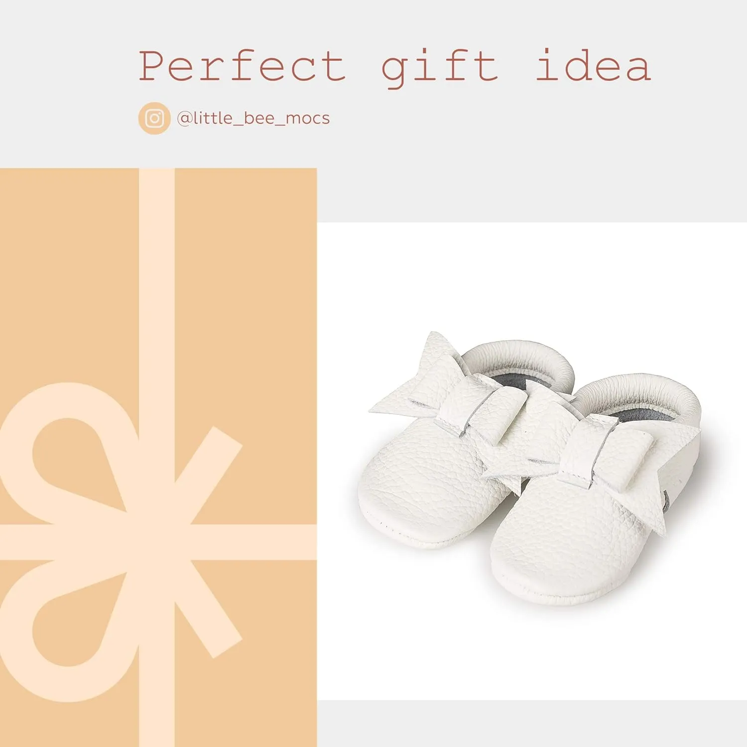 Baby Girl Shoes Moccasins with Bow (Italian Leather) Soft Sole for Girls | Crib, Infants, Babies, Toddlere, Newborn, Walking