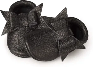 Baby Girl Shoes Moccasins with Bow (Italian Leather) Soft Sole for Girls | Crib, Infants, Babies, Toddlere, Newborn, Walking