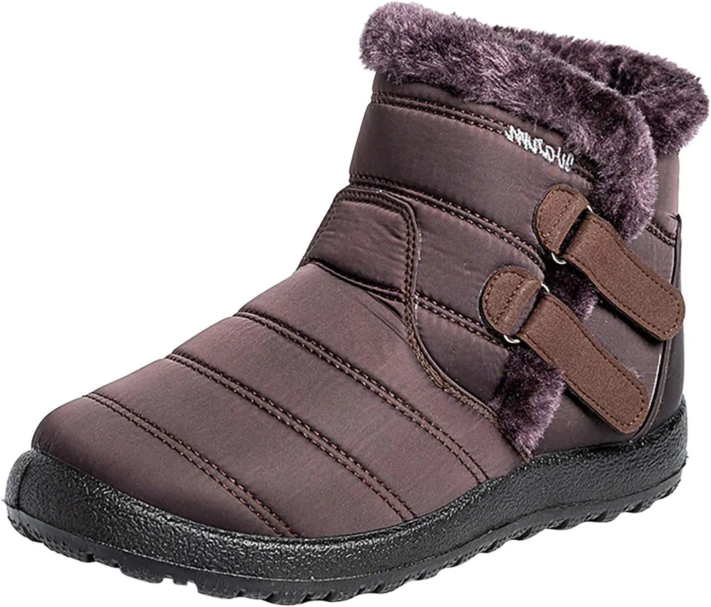 Bcshiye Womens Snow Boots,Warm Anit-Slip Ankle Bootie Waterproof Outdoor Snow Boots Fur Lined Winter Shoes for Women