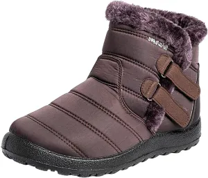 Bcshiye Womens Snow Boots,Warm Anit-Slip Ankle Bootie Waterproof Outdoor Snow Boots Fur Lined Winter Shoes for Women