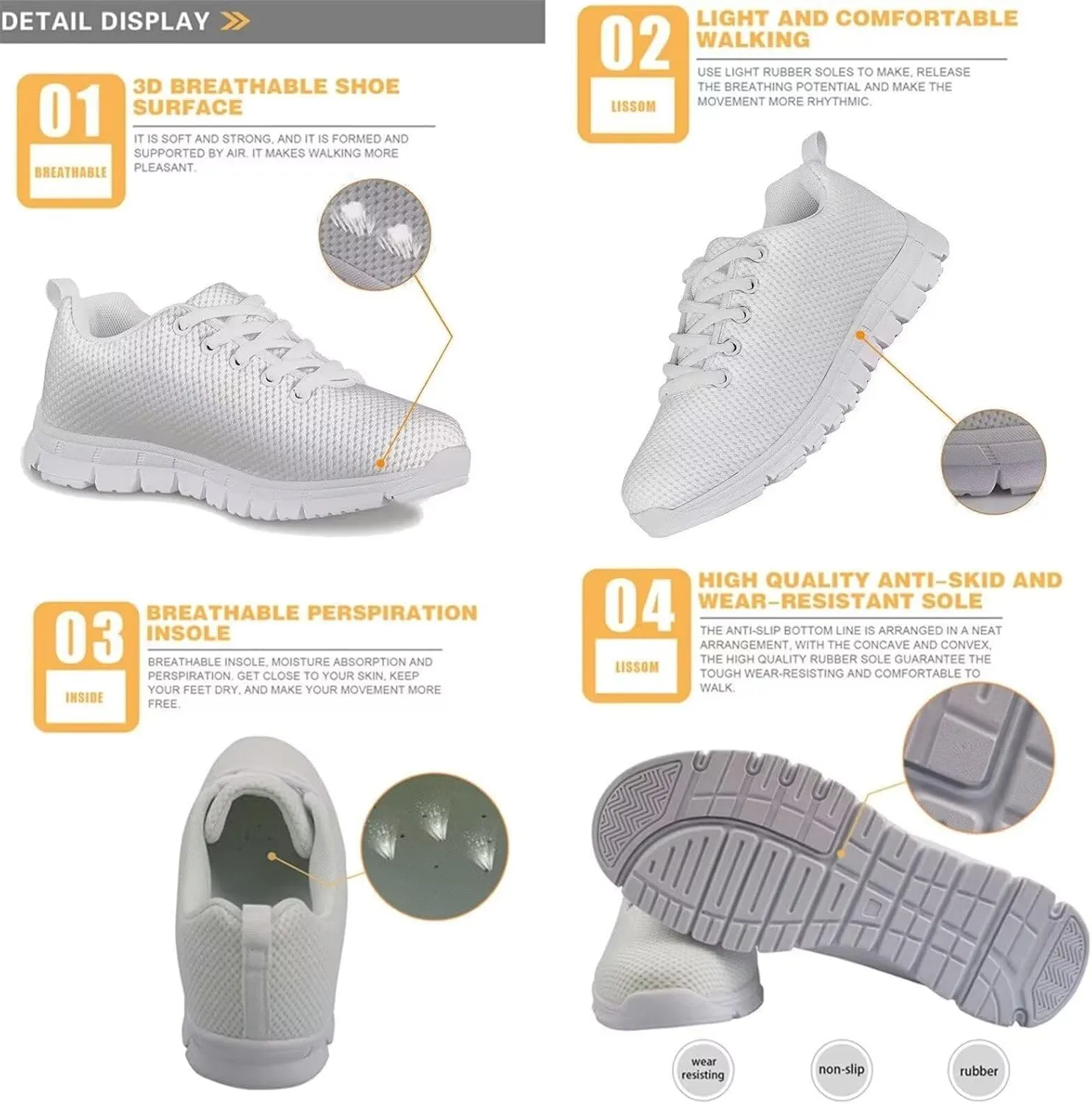 Biyejit Boys Girls Sneakers Anti-Skid Lightweight Kids Athletic Sport Walking Running Shoes