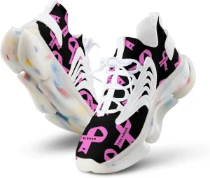 Breast Cancer Awareness Men's Running Shoes Lightweight Walking Shoe Breathable Sneaker