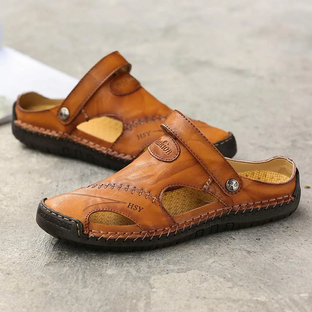 Casual Shoes Breathable Sandals Men's Leather Summer Outdoor Beach Men's sandals Knee Sandals for Men