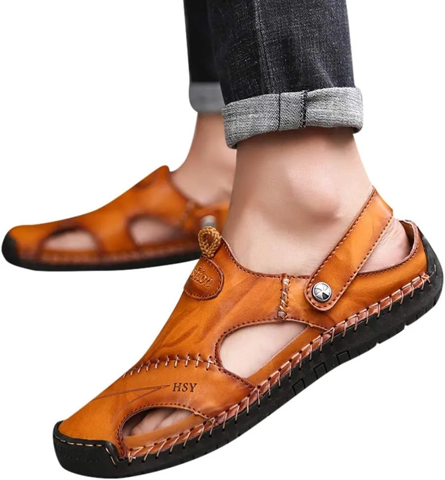 Casual Shoes Breathable Sandals Men's Leather Summer Outdoor Beach Men's sandals Knee Sandals for Men