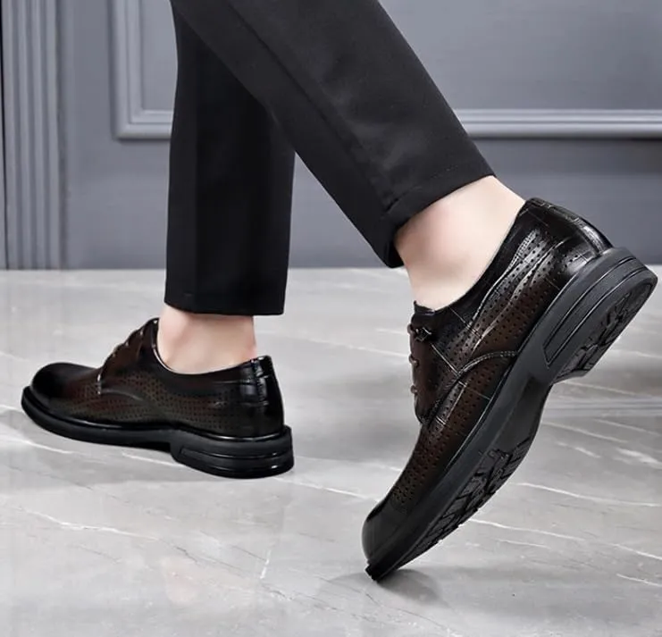 Classic Men's Leather Dress Shoes Casual Business Lace Up Formal Mens Oxfords Tuxedo Derby Shoes