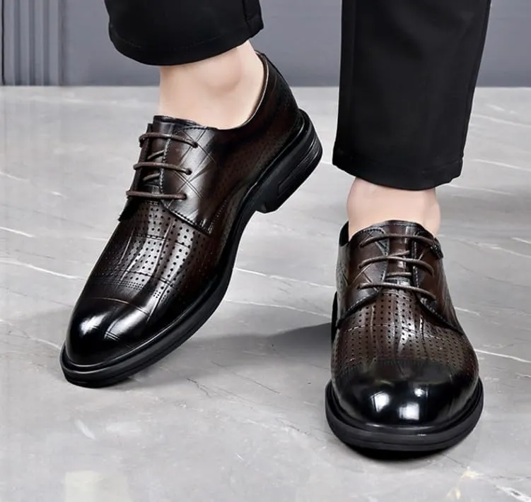 Classic Men's Leather Dress Shoes Casual Business Lace Up Formal Mens Oxfords Tuxedo Derby Shoes