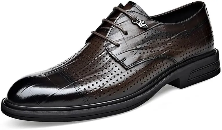 Classic Men's Leather Dress Shoes Casual Business Lace Up Formal Mens Oxfords Tuxedo Derby Shoes