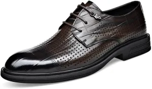 Classic Men's Leather Dress Shoes Casual Business Lace Up Formal Mens Oxfords Tuxedo Derby Shoes