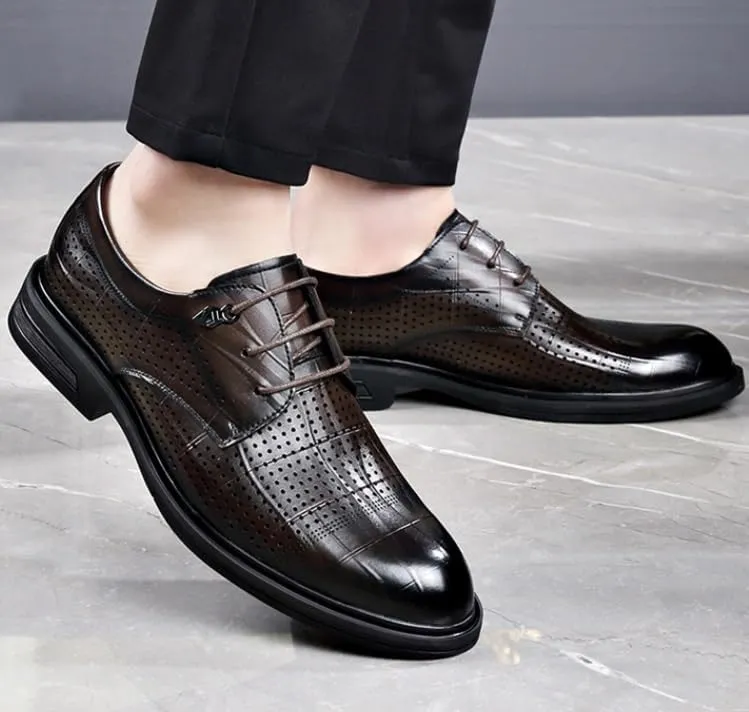 Classic Men's Leather Dress Shoes Casual Business Lace Up Formal Mens Oxfords Tuxedo Derby Shoes