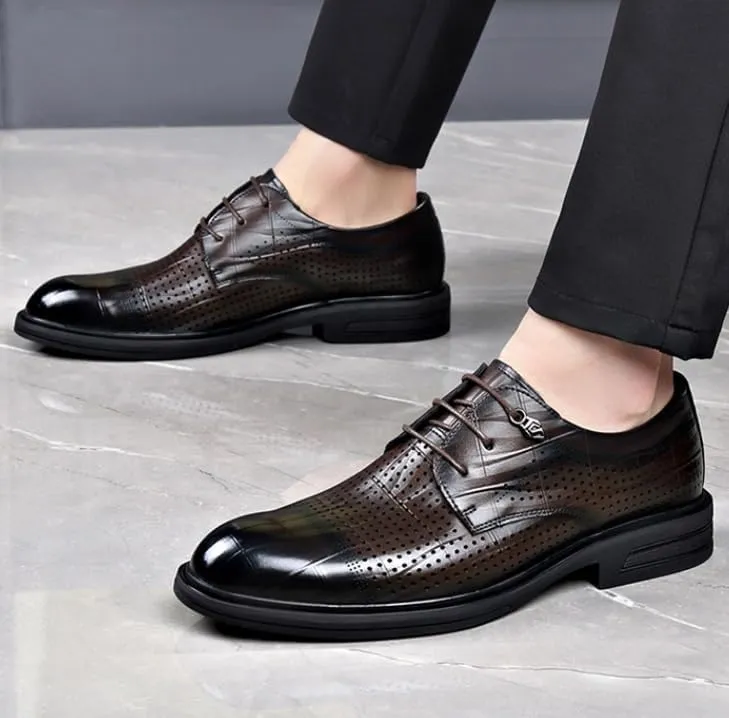 Classic Men's Leather Dress Shoes Casual Business Lace Up Formal Mens Oxfords Tuxedo Derby Shoes