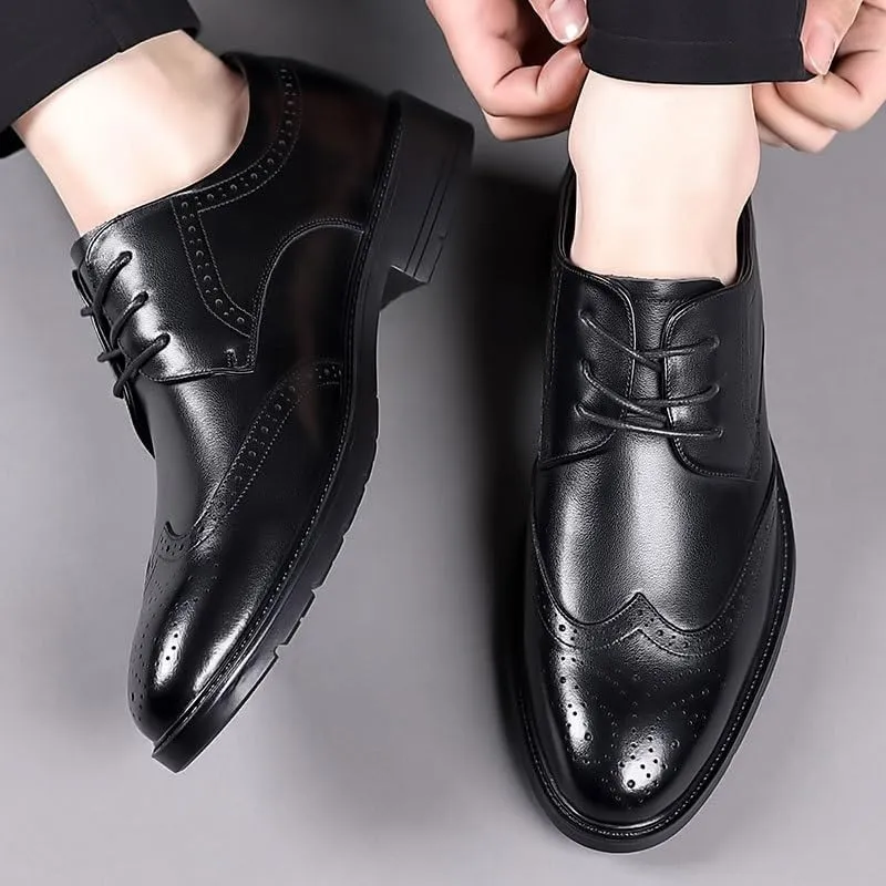 Classic Men's Leather Dress Shoes Comfort Mens Business Casual Oxfords Shoes for Men