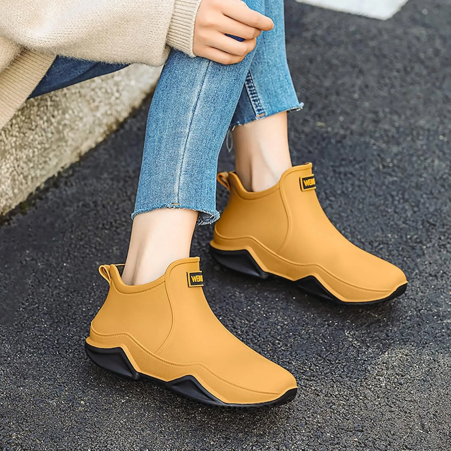 Couple Rain Shoes Outside Wear Versatile Water Shoes Thick Bottom Comfortable Non Slip Womens Original Short Rain Boot