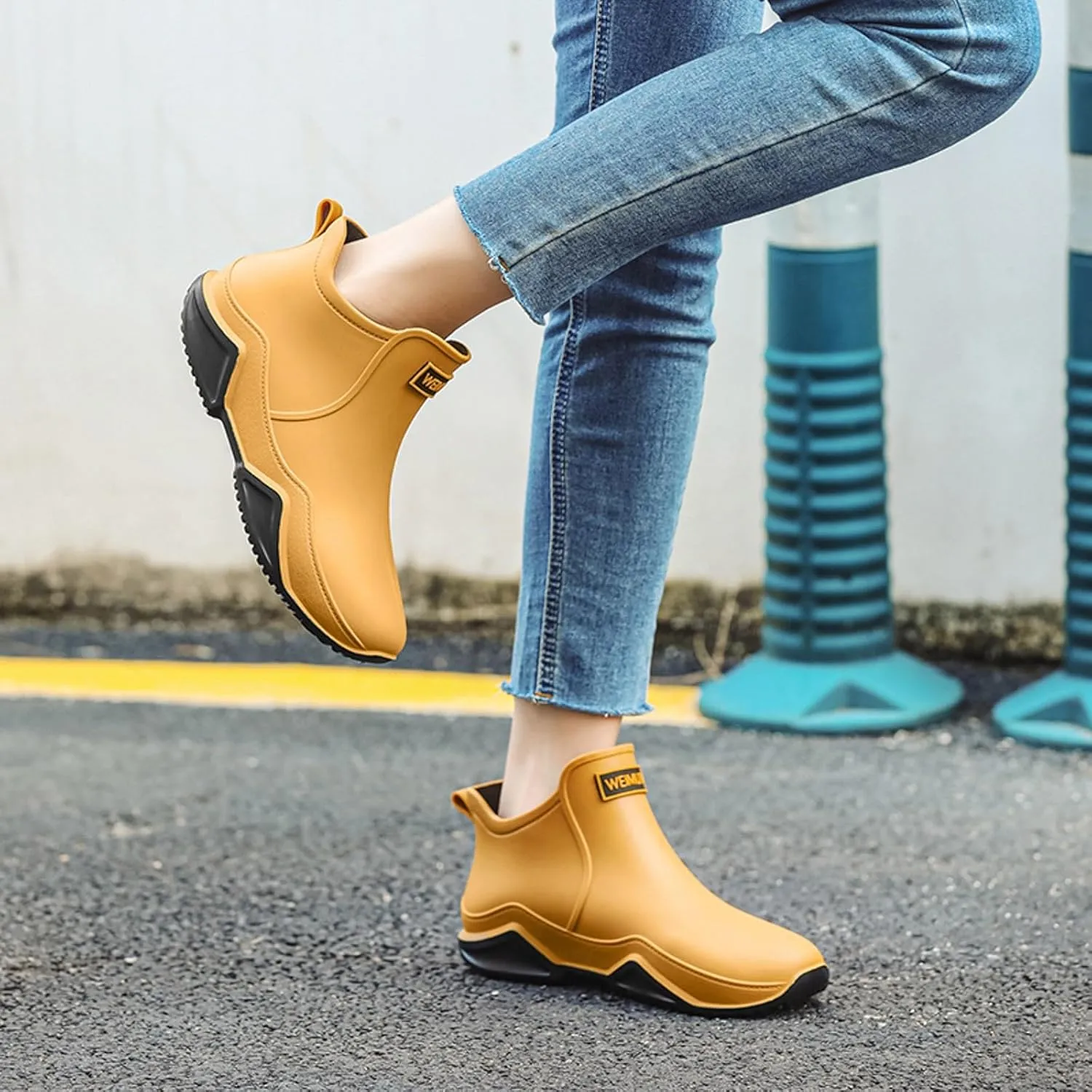 Couple Rain Shoes Outside Wear Versatile Water Shoes Thick Bottom Comfortable Non Slip Womens Original Short Rain Boot