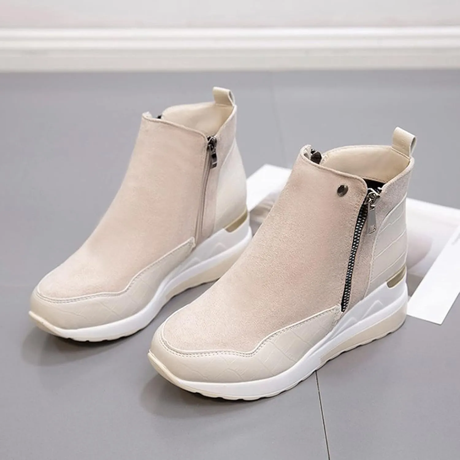 Cowboy Boots for Women High Heel Peep Toe Ankle Booties Leather Boots Wedges Short Booties Single Shoes 52