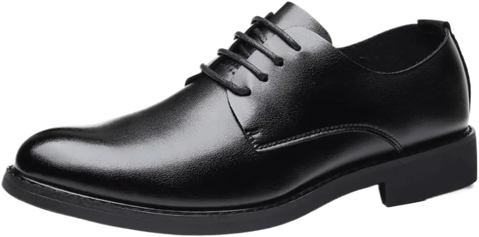 Dress Oxford Formal Shoes for Men Black Men's Dress Shoes Classic Cap Toe Prom Wedding Lace-up Oxfords Formal Leather Tuxedo Business Shoes