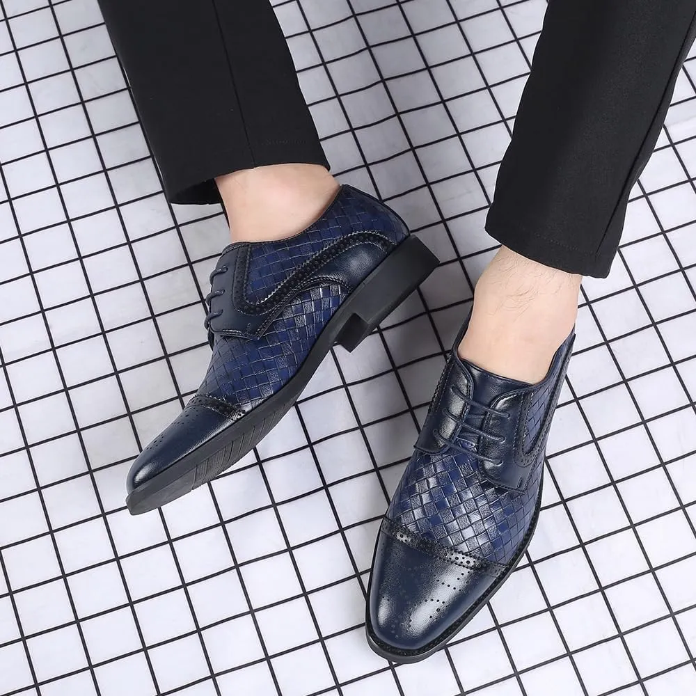 Dress Shoe Laces for Men Leather Oxford Shoes Round Toe Anti-Slip Rubber Sole Square Toe Leather Cap Toe Shoes Non-Slip Prom