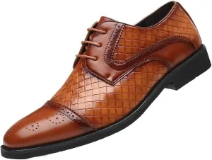 Dress Shoe Laces for Men Leather Oxford Shoes Round Toe Anti-Slip Rubber Sole Square Toe Leather Cap Toe Shoes Non-Slip Prom