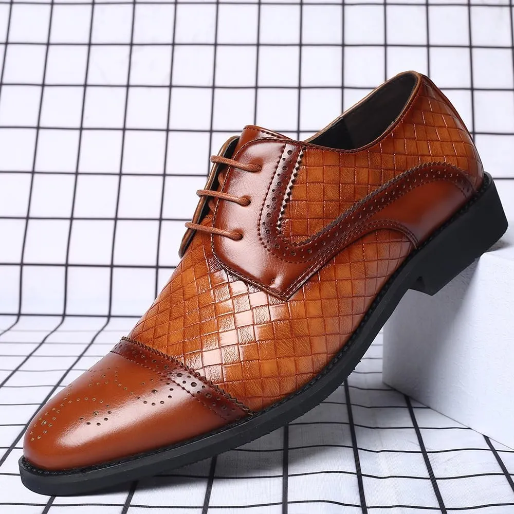 Dress Shoe Laces for Men Leather Oxford Shoes Round Toe Anti-Slip Rubber Sole Square Toe Leather Cap Toe Shoes Non-Slip Prom