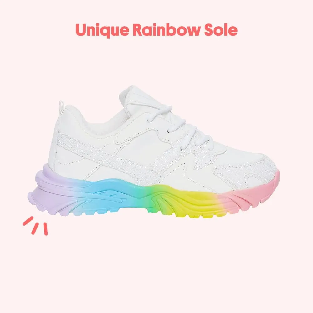 FabKids Girls Boys Tennis Shoes Lace up Athletic Sneakers Running Shoes for Toddler Little Kid Big Kid