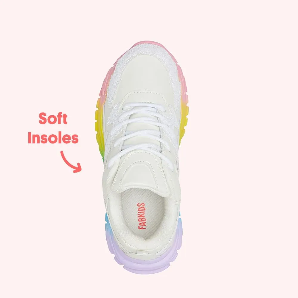 FabKids Girls Boys Tennis Shoes Lace up Athletic Sneakers Running Shoes for Toddler Little Kid Big Kid