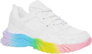 FabKids Girls Boys Tennis Shoes Lace up Athletic Sneakers Running Shoes for Toddler Little Kid Big Kid