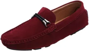Fashion Loafers for Men's Suede Vamp Office Round Toe Slip On