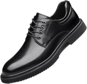 Formal Shoes for Mens Lace-up Outdoor Cap Toe Design French Leather Anti-Slip Office