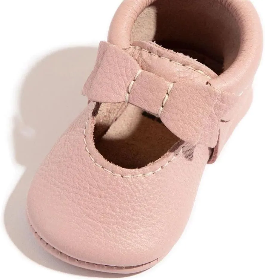 Freshly Picked Soft Sole Leather Ballet Flat Bow Moccassins - Baby Girl Shoes - Sizes 1-7 - Multiple Colors