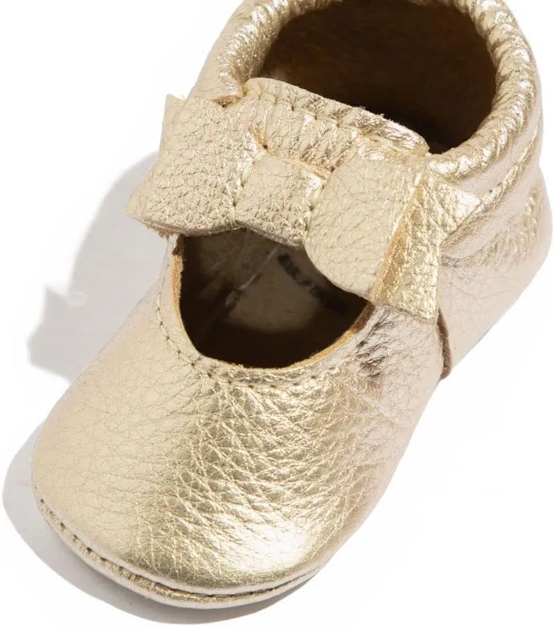 Freshly Picked Soft Sole Leather Ballet Flat Bow Moccassins - Baby Girl Shoes - Sizes 1-7 - Multiple Colors