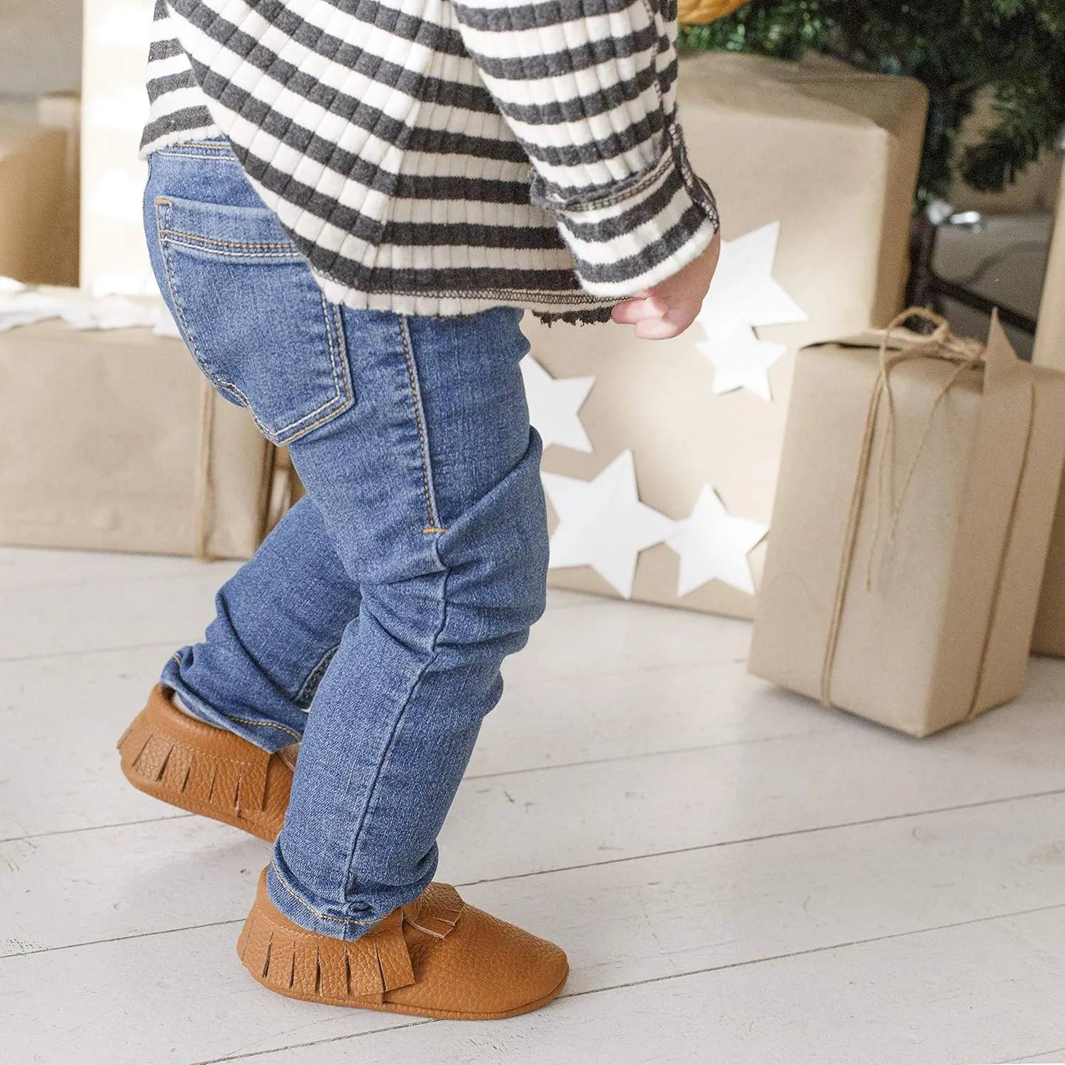 Fringe Baby Moccasins (Italian Leather) Baby Shoes, Soft Sole Baby Shoes, Newborns, Infants & Toddlers - Handmade Genuine Leather Baby Boy Shoes, Baby Girl Shoes
