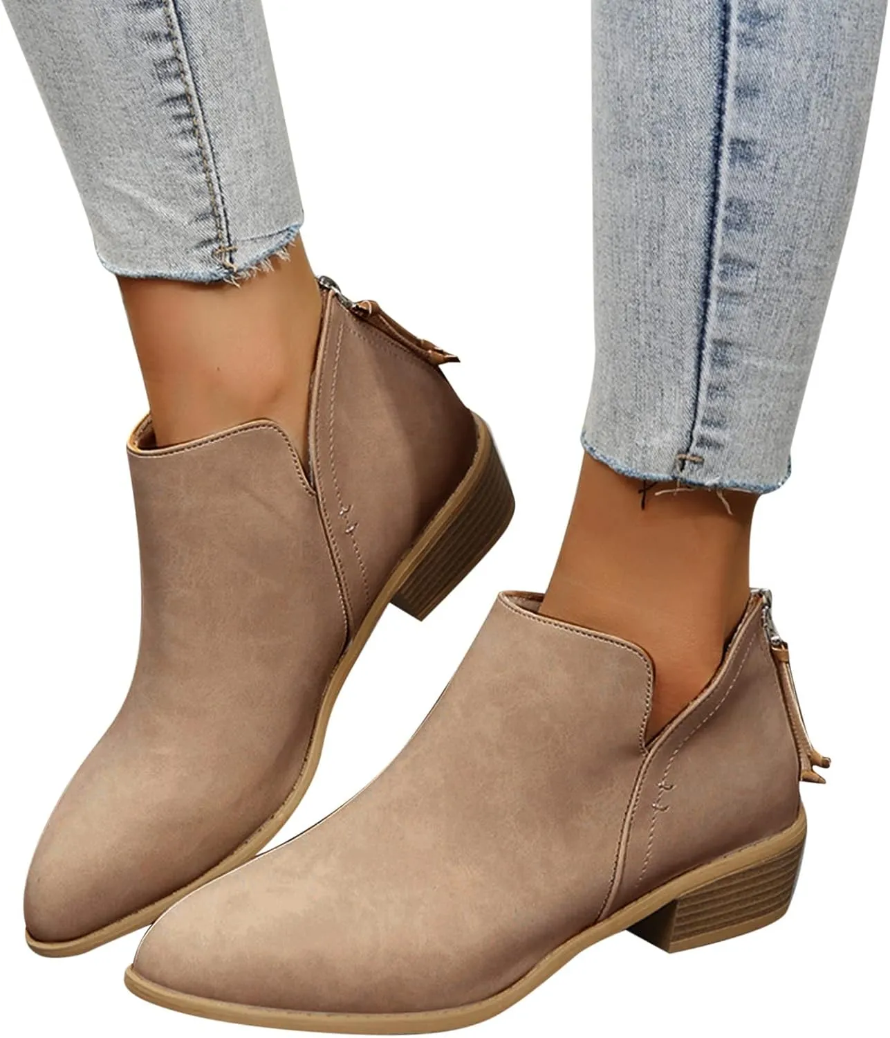 Gibobby Boots for Women Fashion Embroidery Western Boots Slip On Wide Calf Square Toe Chunky Heel Knee High Booties 52